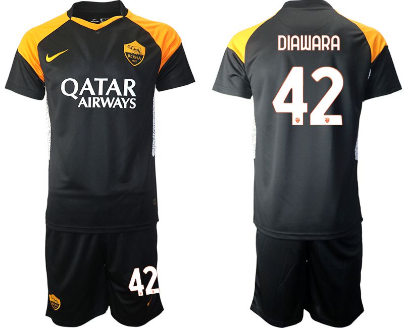 Men 2020-2021 club Rome away #42 black Soccer Jerseys->rome jersey->Soccer Club Jersey